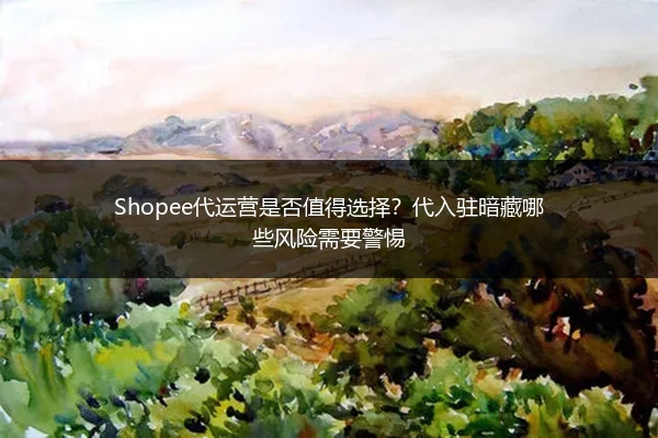 Shopee代运营是否值得选择？代入驻暗藏哪些风险需要警惕 