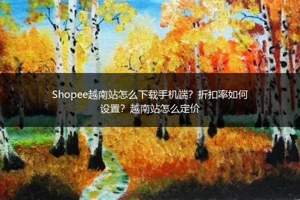 Shopee越南站怎么下载手机端？折扣率如何设置？越南站怎么定价