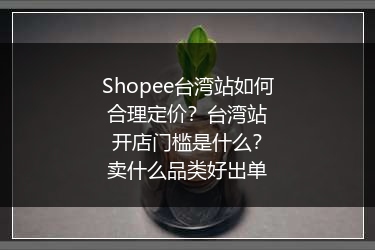 Shopee台湾站如何合理定价？台湾站开店门槛是什么？卖什么品类好出单
