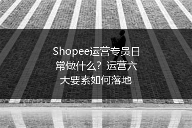 Shopee运营专员日常做什么?运营六大要素如何落地